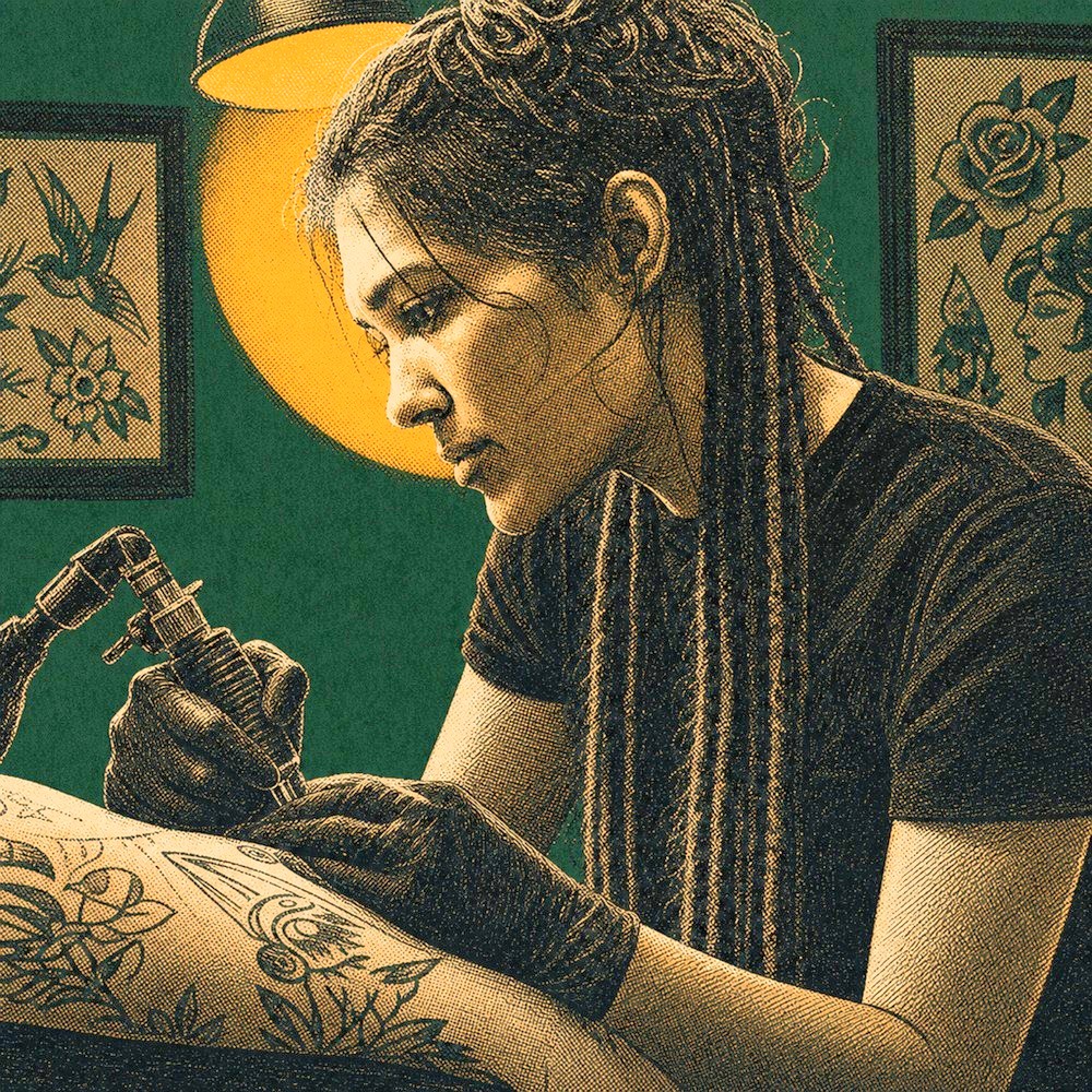 Illustrated portrait of Phonica