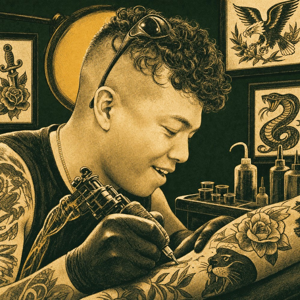 Illustrated portrait of Raj